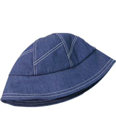 Bucket Hats,Spring and Autumn Denim Fisherman Hat Female Casual Hat Sun Hat Male Bucket Hats Denim Blue $21.58 Bucket Hats