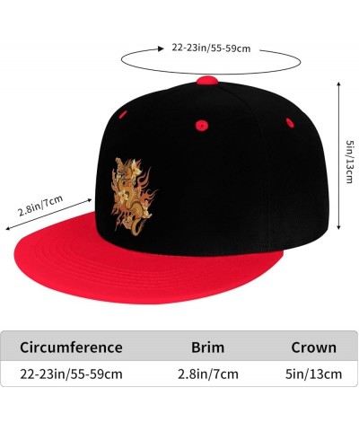 The Mighty Dragon Snapback Hat for Men Women Baseball Cap Trucker Flat Bill Hats Dad Caps Red $13.57 Baseball Caps