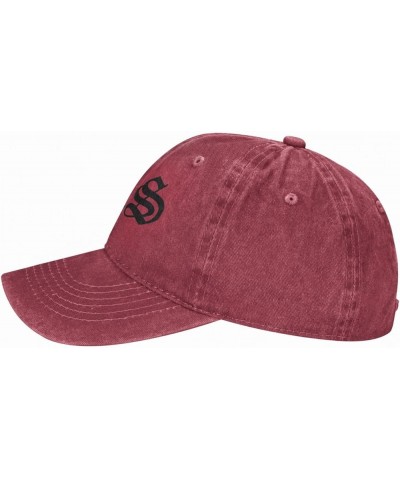 Black Music Label Music Society Baseball Cap Vintage Washed Denim Cap Unisex Casual Outdoor Sport Hat Black Red $9.99 Basebal...