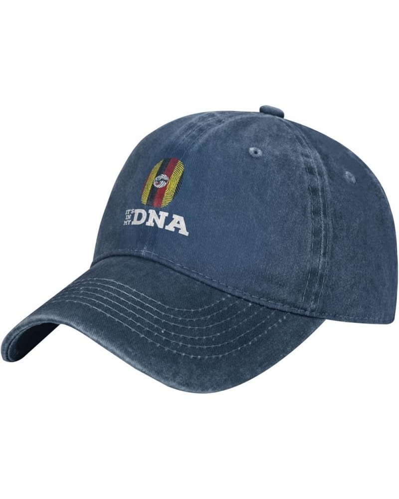 Uganda It's in My DNA Baseball Cap for Men Women Hats Adjustable Vintage Cowboy Hat Navy Blue $11.85 Cowboy Hats