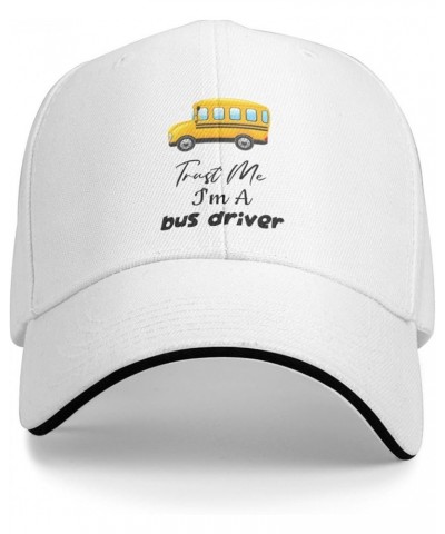 Trust Me I'm A Bus Driver Adjustable Baseball Cap for Men and Women - Original Classic Low Profile Dad Hat,Gray White $10.84 ...