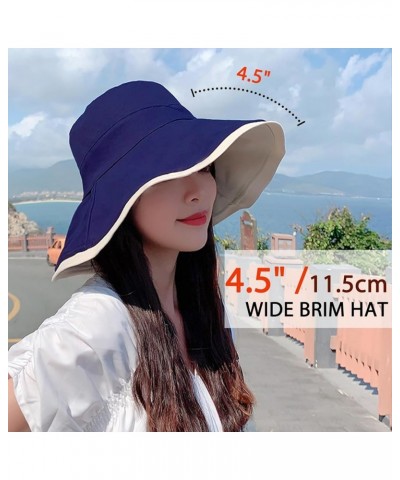 7" Women's Wide Brim Sun Hat, Large Foldable UV Protective Sun Hat, can be worn on both sides Blue $11.50 Sun Hats