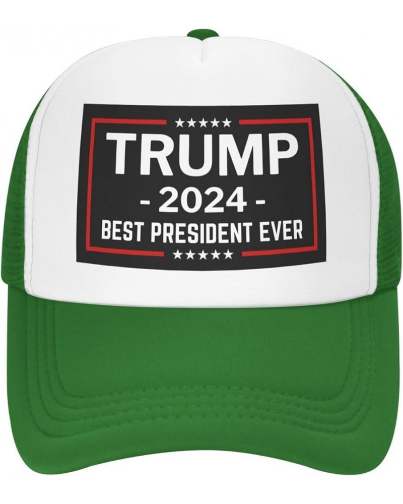 Trump Best-President-Ever Mesh Hat Pro Trump 2024 Mesh Hat for Men Women Baseball Cap Dad Gift Trucker Hat Green $9.45 Baseba...