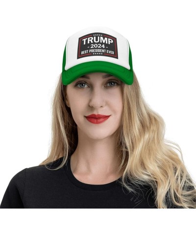 Trump Best-President-Ever Mesh Hat Pro Trump 2024 Mesh Hat for Men Women Baseball Cap Dad Gift Trucker Hat Green $9.45 Baseba...