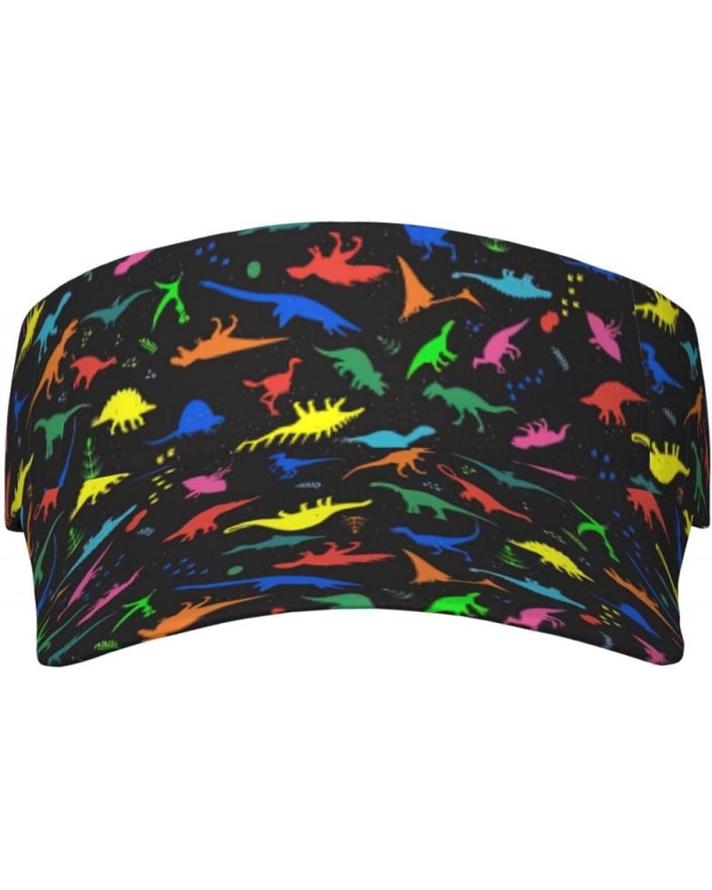 Cute Cartoon Funny Giraffes Print Breathable Sport Sun Visor Hats Empty Top Adjustable Baseball Cap Cute Dinosa $11.67 Visors