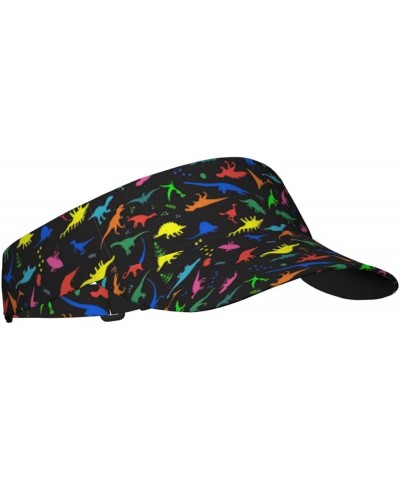 Cute Cartoon Funny Giraffes Print Breathable Sport Sun Visor Hats Empty Top Adjustable Baseball Cap Cute Dinosa $11.67 Visors