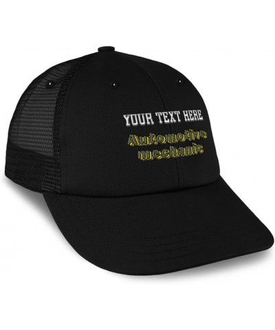 Custom Trucker Hat Baseball Cap Automotive Mechanic Car Cotton Auto Dad Hats for Men & Women Black Personalized Text Here $15...