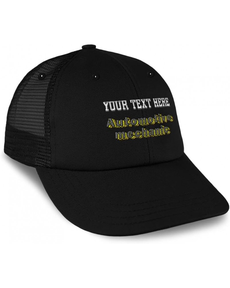 Custom Trucker Hat Baseball Cap Automotive Mechanic Car Cotton Auto Dad Hats for Men & Women Black Personalized Text Here $15...