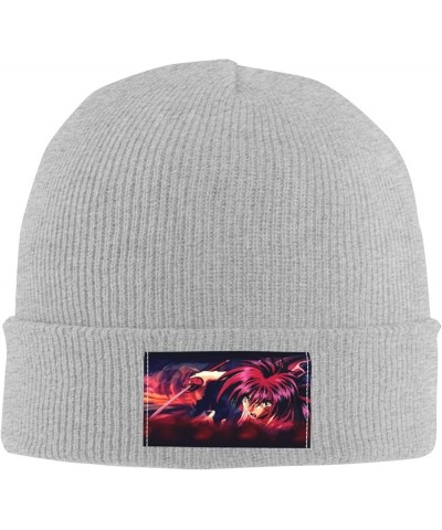 Rurouni Kenshin Beanie Hats Winter Warm Stretchable Fashion Knit Cuffed Beanie Hat Gray $11.75 Skullies & Beanies