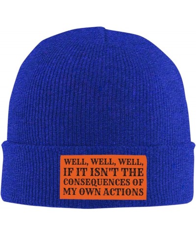 Well-Well-Well If It Isn't The Consequences of My Own Actions Knit Hat for Men Women Warm Winter Hats Beanie Cap Blue $12.31 ...