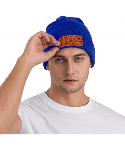 Well-Well-Well If It Isn't The Consequences of My Own Actions Knit Hat for Men Women Warm Winter Hats Beanie Cap Blue $12.31 ...