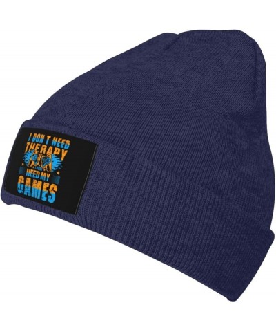 I Don't Need Therapy I Just Need My Games Beanie Hat for Men Women Soft Cozy Skull Cap Winter Warm Knit Hats Navy Blue $11.83...