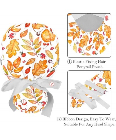 Thanksgiving Leaves Working Cap with Button Long Hair Adjustable Working Hat Ponytail Holder 2 Pcs Tie Back Hat Color 8 $8.79...