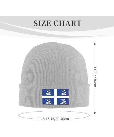 Snake Flag of Martinique Beanie Hat for Men Women Soft Cozy Skull Cap Winter Warm Knit Hats Gray $13.20 Skullies & Beanies