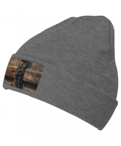 Rustic Antique Wooden Door Premium Knit Hat-Stylish Unisex Beanie for Winter,Experience Ultimate Warmth and Style $8.78 Skull...