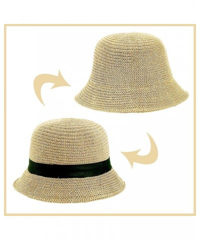 Women Mesh Woven Bucket Hat, Crochet Bucket Hat for Women Beach Hat, Trendy Sun Hat Packable Foldable A3：khaki $9.90 Sun Hats