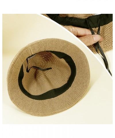 Women Mesh Woven Bucket Hat, Crochet Bucket Hat for Women Beach Hat, Trendy Sun Hat Packable Foldable A3：khaki $9.90 Sun Hats