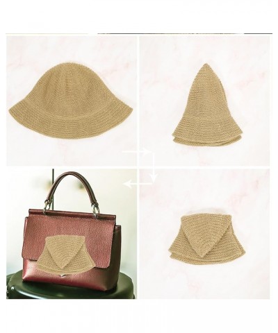 Women Mesh Woven Bucket Hat, Crochet Bucket Hat for Women Beach Hat, Trendy Sun Hat Packable Foldable A3：khaki $9.90 Sun Hats