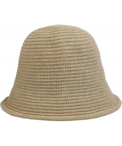 Women Mesh Woven Bucket Hat, Crochet Bucket Hat for Women Beach Hat, Trendy Sun Hat Packable Foldable A3：khaki $9.90 Sun Hats