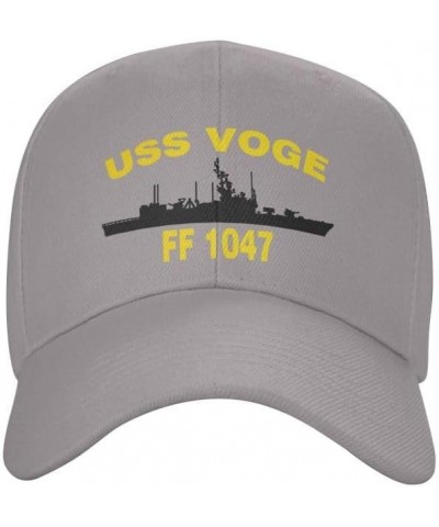 USS VOGE FF 1047 DE 1047 Flag Denim Hats Baseball Caps Fisherman's hat Knitted hat Gray $14.73 Baseball Caps