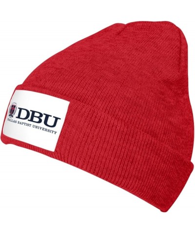 Dallas Baptist University Ribbed Knit Cap Beanie Hats for Men Women, Warm Cozy Knitted Cuffed Cap Red $7.97 Skullies & Beanies