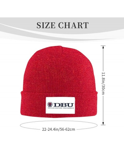 Dallas Baptist University Ribbed Knit Cap Beanie Hats for Men Women, Warm Cozy Knitted Cuffed Cap Red $7.97 Skullies & Beanies