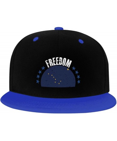 The Alaska Flag and Freedom Snapback Hat for Men Women Baseball Cap Trucker Flat Bill Hats Dad Caps Blue $10.67 Baseball Caps