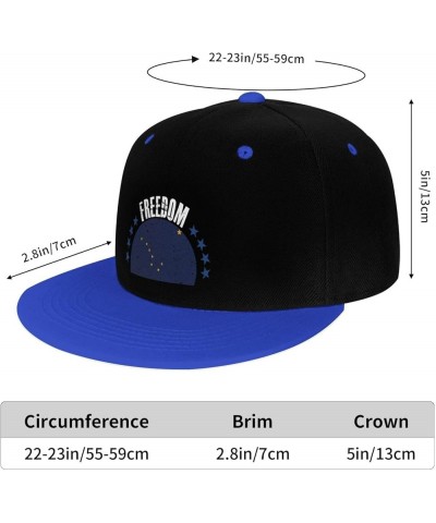 The Alaska Flag and Freedom Snapback Hat for Men Women Baseball Cap Trucker Flat Bill Hats Dad Caps Blue $10.67 Baseball Caps