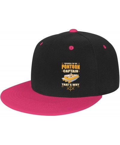 I'm The Pon-toon Boat Cap-Tain Running Hat Men Baseball Cap Women Dad Hat Sun Hat Adjustable Trucker Hat White Pink $11.70 Ba...