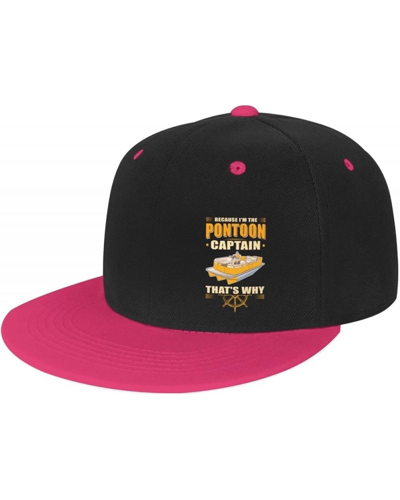 I'm The Pon-toon Boat Cap-Tain Running Hat Men Baseball Cap Women Dad Hat Sun Hat Adjustable Trucker Hat White Pink $11.70 Ba...