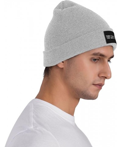 Turn Your Gaze Upon This Wretched Thing Beanie for Men,Slouchy Knit Skull Cap Warm Winter Hat Cuffed Plain Hat Gray $9.94 Sku...