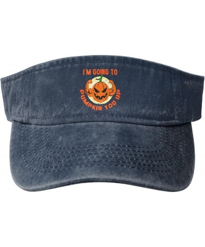 I'm Going to Pumpkin You up Sports Sun Visor Hat for Men,Empty Top Sun Hats for Baseball Running Golf,Black Navy Blue $11.12 ...