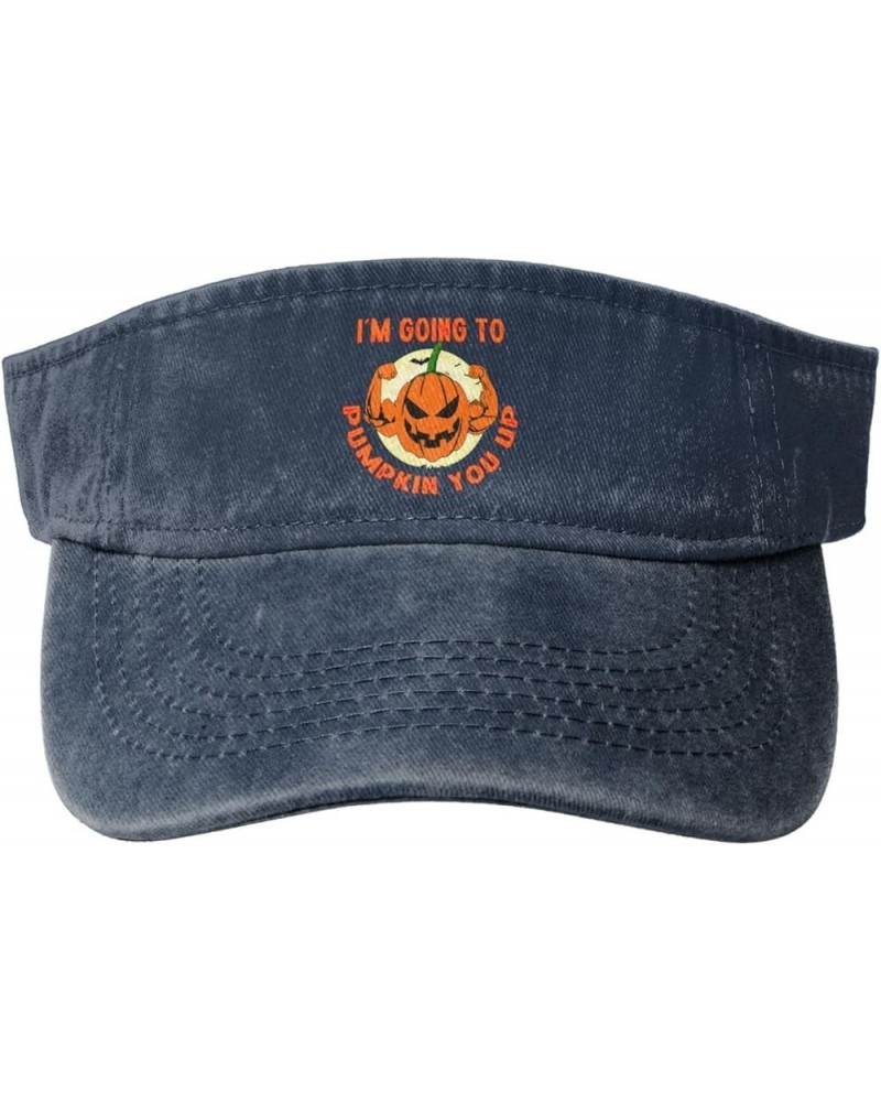 I'm Going to Pumpkin You up Sports Sun Visor Hat for Men,Empty Top Sun Hats for Baseball Running Golf,Black Navy Blue $11.12 ...