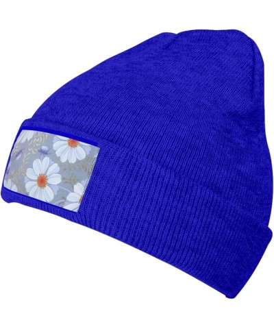 Daisy Blue. Print Knitted Hat Knit Cap Daily Knit Hat Men's Unisex Winter Beanie Hat Women Cap Warm Soft Caps Blue $14.55 Sku...