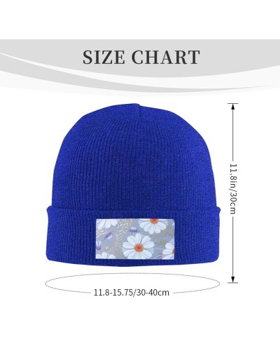 Daisy Blue. Print Knitted Hat Knit Cap Daily Knit Hat Men's Unisex Winter Beanie Hat Women Cap Warm Soft Caps Blue $14.55 Sku...