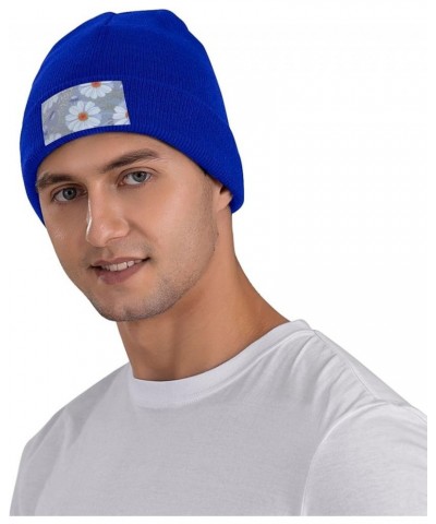 Daisy Blue. Print Knitted Hat Knit Cap Daily Knit Hat Men's Unisex Winter Beanie Hat Women Cap Warm Soft Caps Blue $14.55 Sku...