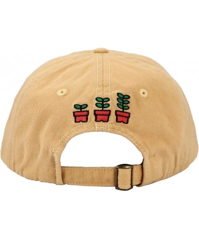 Hello Kitty Embroidered Canvas Cotton Twill Dad Hat Brown $11.21 Baseball Caps