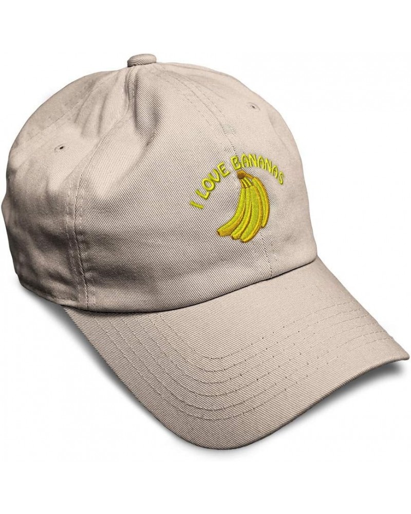 Soft Baseball Cap I Love Bananas Embroidery Fruit Bananas Twill Cotton Embroidered Dad Hats for Men & Women Stone Design Only...