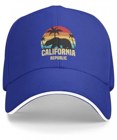 California Republic - California Bear Vintage Gifts Gray Baseball Cap Men Women Classic Dad Hat Plain Baseball Hats Blue $11....