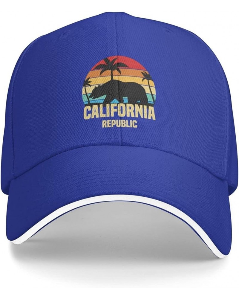 California Republic - California Bear Vintage Gifts Gray Baseball Cap Men Women Classic Dad Hat Plain Baseball Hats Blue $11....