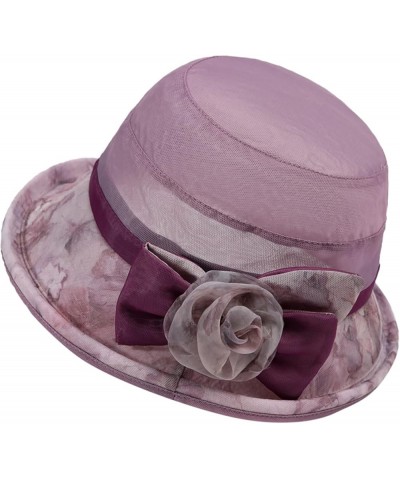 Women Kentuckies Derbies Hat Bridal Wedding Church Tea Party Wide Brim Summer Sun Cap Pink $7.27 Sun Hats