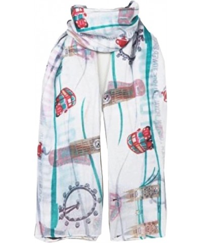 London Souvenir Soft Scarfs Scarves Wraps Shawls Womens Girls Unisex Soldier/ London Eye - White $11.09 Scarves