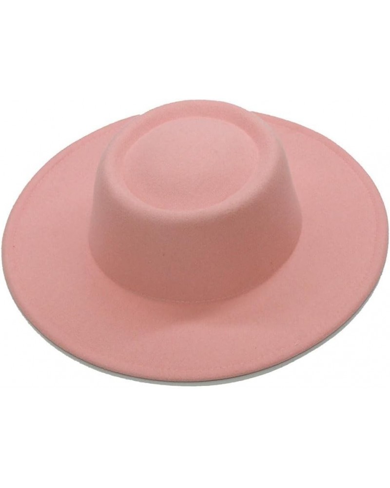 Fedora Hats Men Women Wide Brim Wool Felt Jazz Hats Formal Panama Cap Peach Pink $14.70 Fedoras