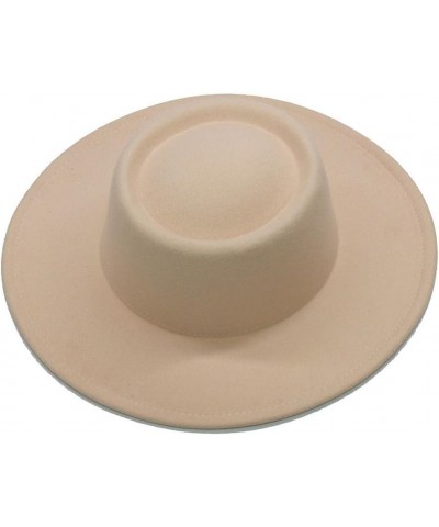 Fedora Hats Men Women Wide Brim Wool Felt Jazz Hats Formal Panama Cap Peach Pink $14.70 Fedoras