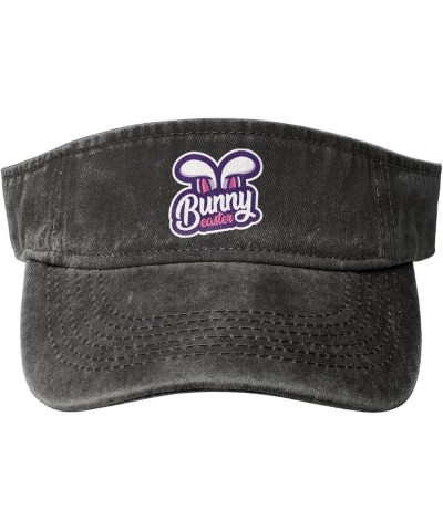 Easter Bunny Sun Visor Hats for Women Men Sun Hat Cotton Golf Hat Vintage Baseball Cap Black $13.30 Visors