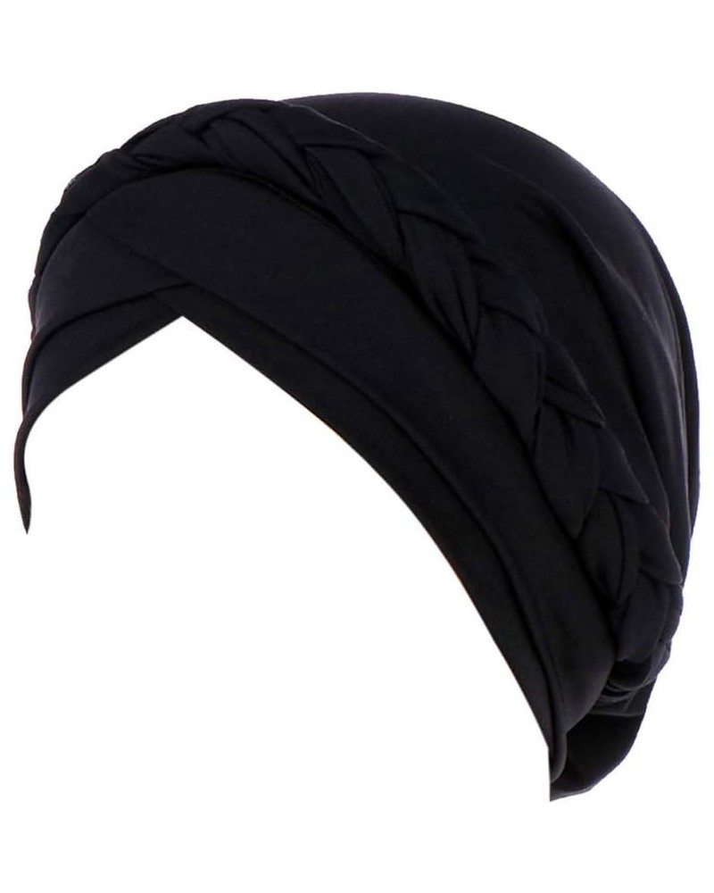 Womens Printed Turban Hat Head Wraps Covers Chemo Cancer Beanie Cap Headwear Black $5.88 Skullies & Beanies