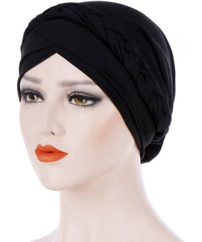 Womens Printed Turban Hat Head Wraps Covers Chemo Cancer Beanie Cap Headwear Black $5.88 Skullies & Beanies