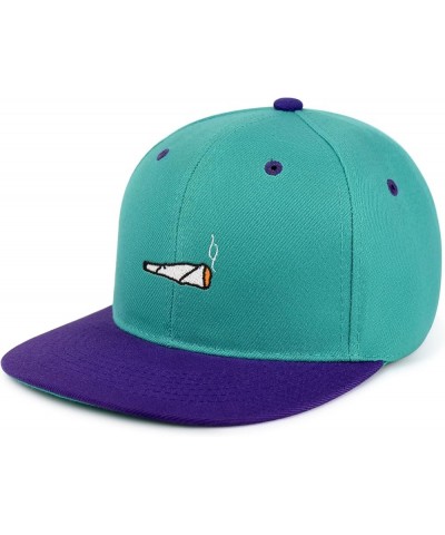 Joint Hip-Hop Snapback Hat Embroidered Baseball Cap Marijuana 61. Aqua/Purple $11.99 Baseball Caps