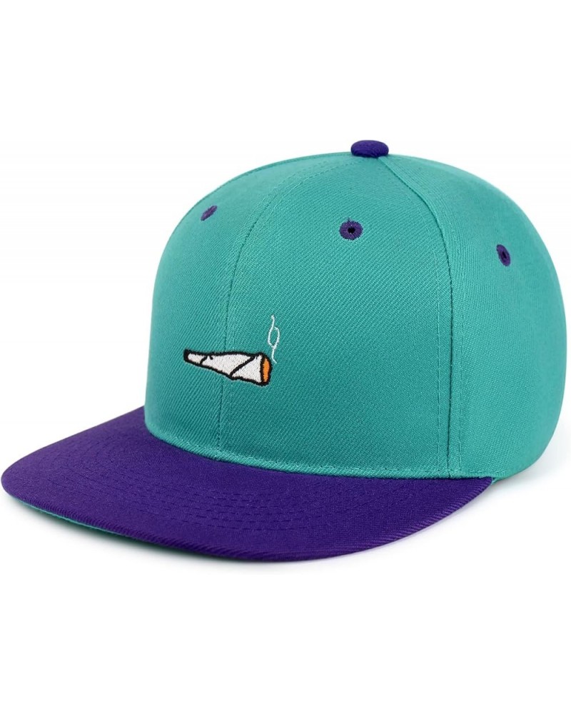 Joint Hip-Hop Snapback Hat Embroidered Baseball Cap Marijuana 61. Aqua/Purple $11.99 Baseball Caps