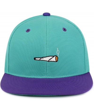 Joint Hip-Hop Snapback Hat Embroidered Baseball Cap Marijuana 61. Aqua/Purple $11.99 Baseball Caps